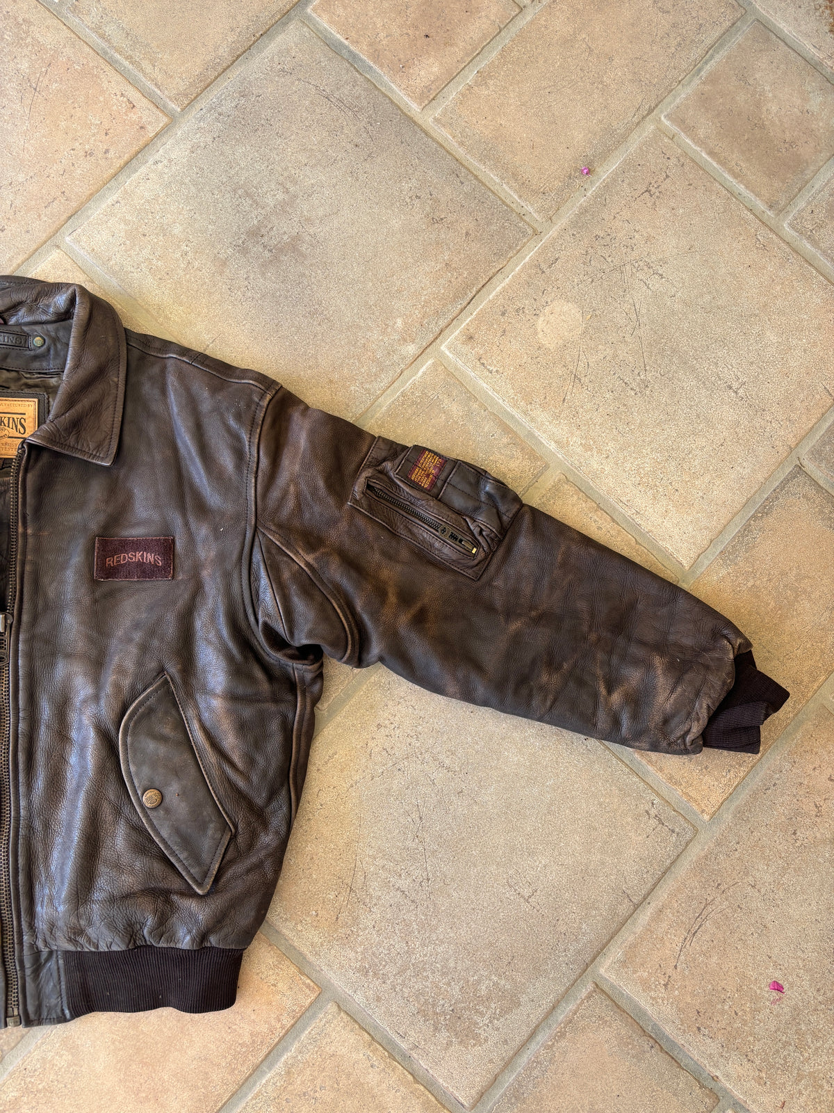 Giacca Bomber Flight in Pelle Redskins Vintage Anni ’90