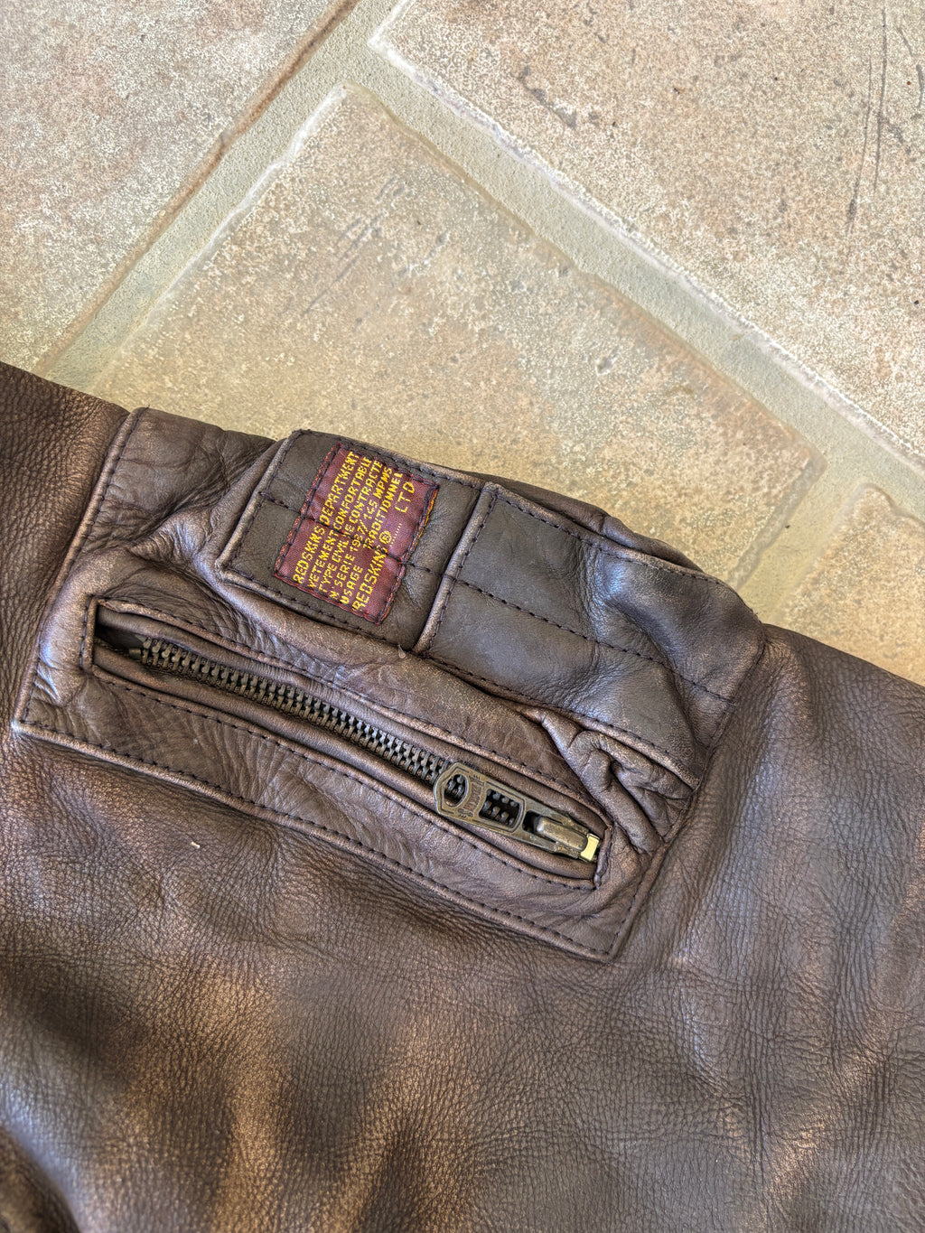 Giacca Bomber Flight in Pelle Redskins Vintage Anni ’90