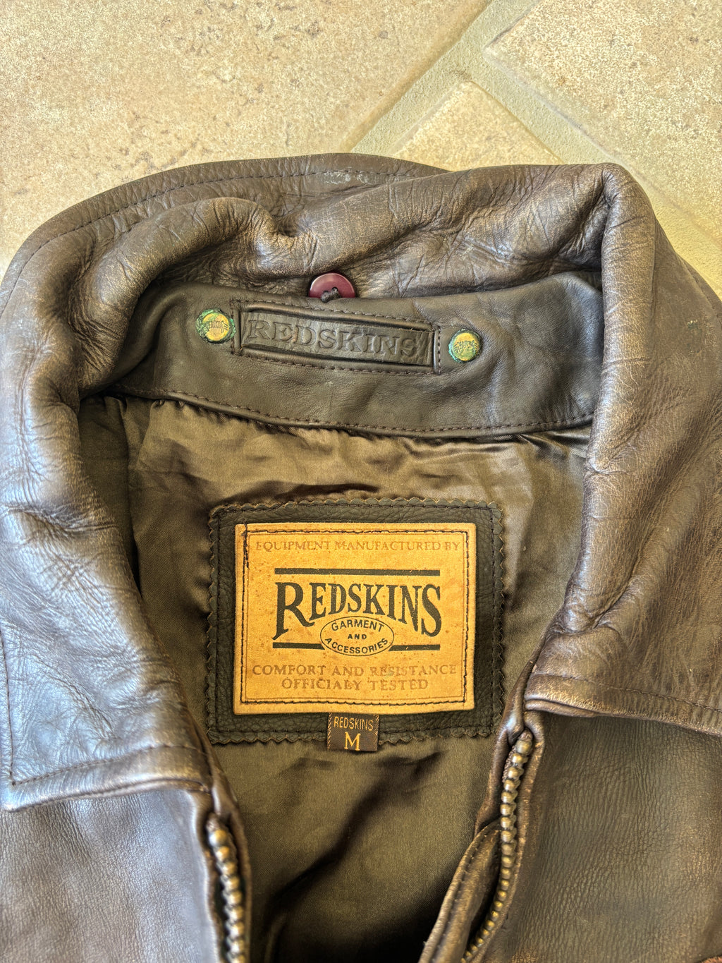Giacca Bomber Flight in Pelle Redskins Vintage Anni ’90