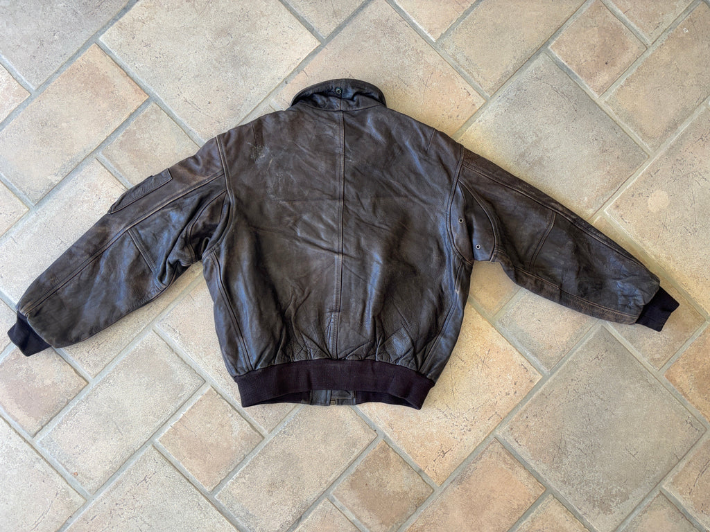 Giacca Bomber Flight in Pelle Redskins Vintage Anni ’90