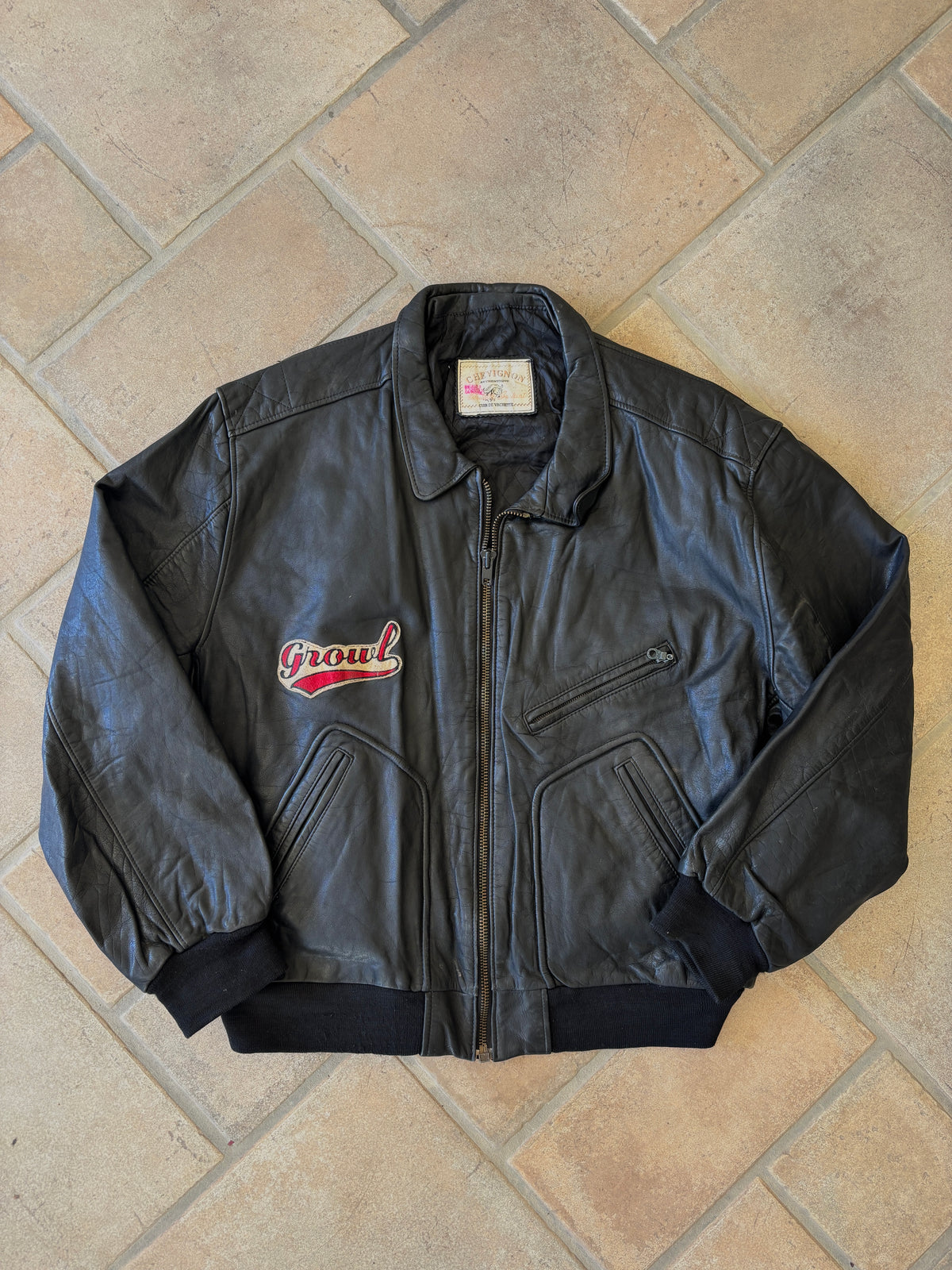 Giacca Bomber in Pelle Chevignon “Sky Wolf” Vintage Anni ’90