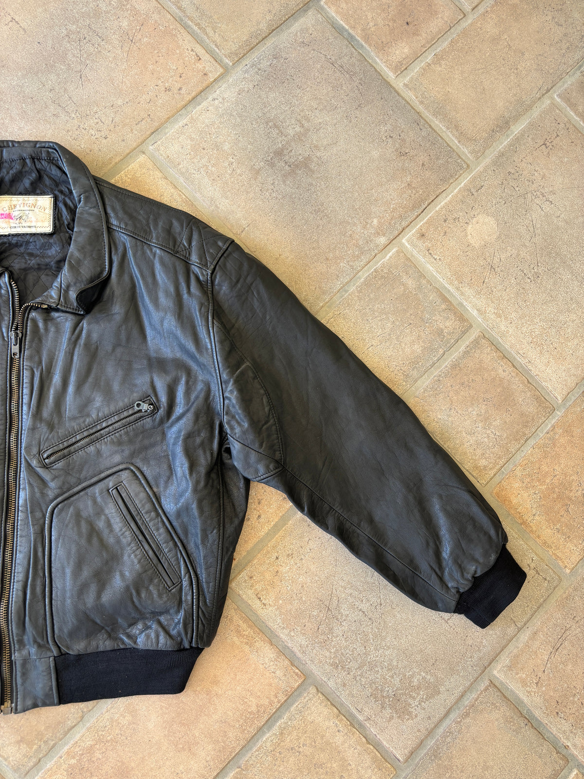 Giacca Bomber in Pelle Chevignon “Sky Wolf” Vintage Anni ’90