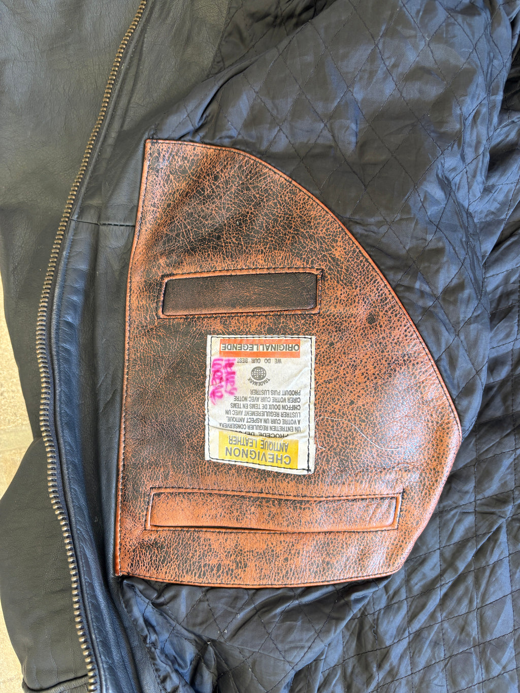 Giacca Bomber in Pelle Chevignon “Sky Wolf” Vintage Anni ’90