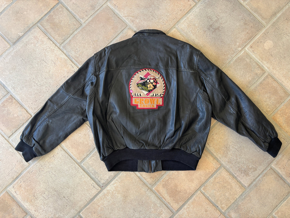 Giacca Bomber in Pelle Chevignon “Sky Wolf” Vintage Anni ’90