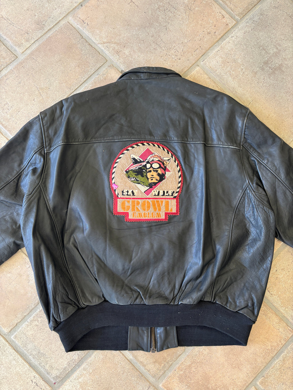 Giacca Bomber in Pelle Chevignon “Sky Wolf” Vintage Anni ’90