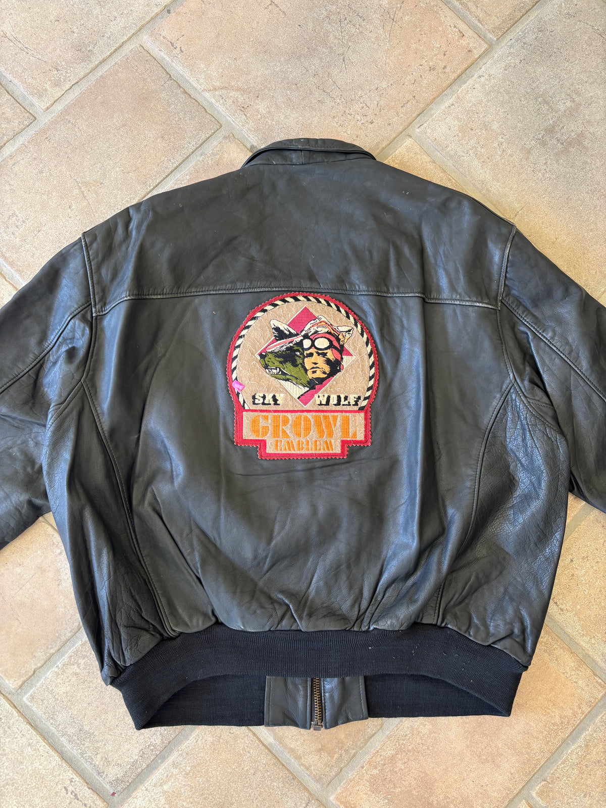 Giacca Bomber in Pelle Chevignon “Sky Wolf” Vintage Anni ’90