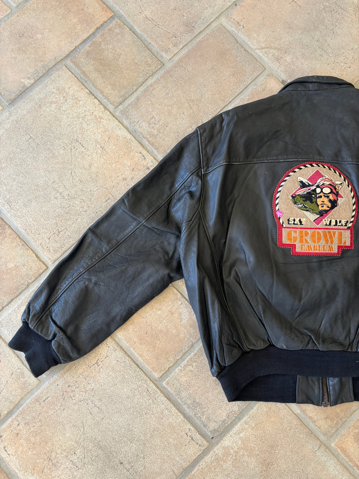 Giacca Bomber in Pelle Chevignon “Sky Wolf” Vintage Anni ’90