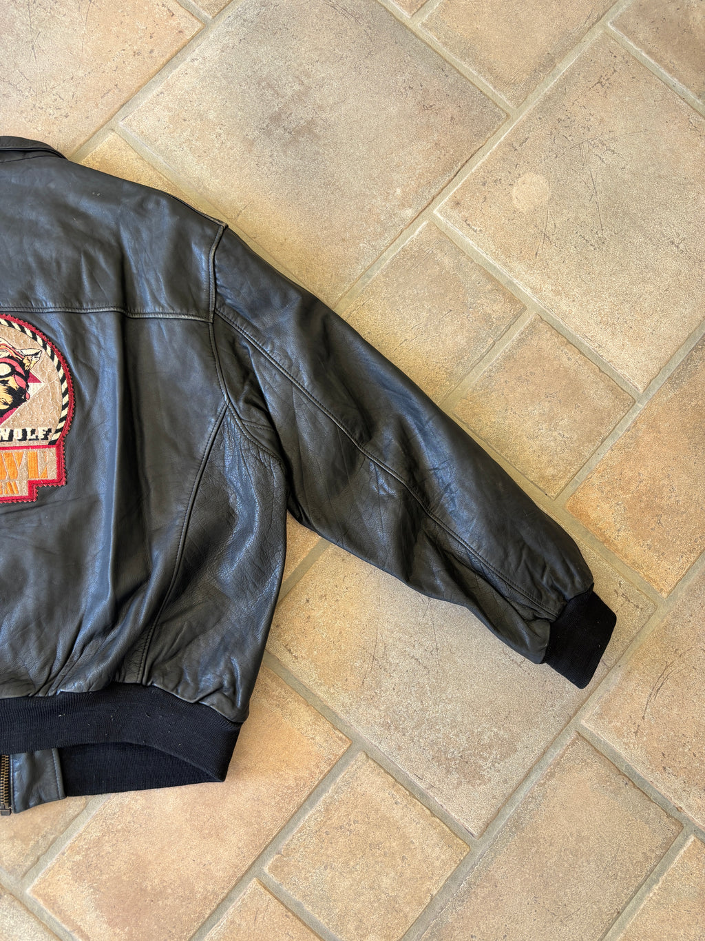 Giacca Bomber in Pelle Chevignon “Sky Wolf” Vintage Anni ’90