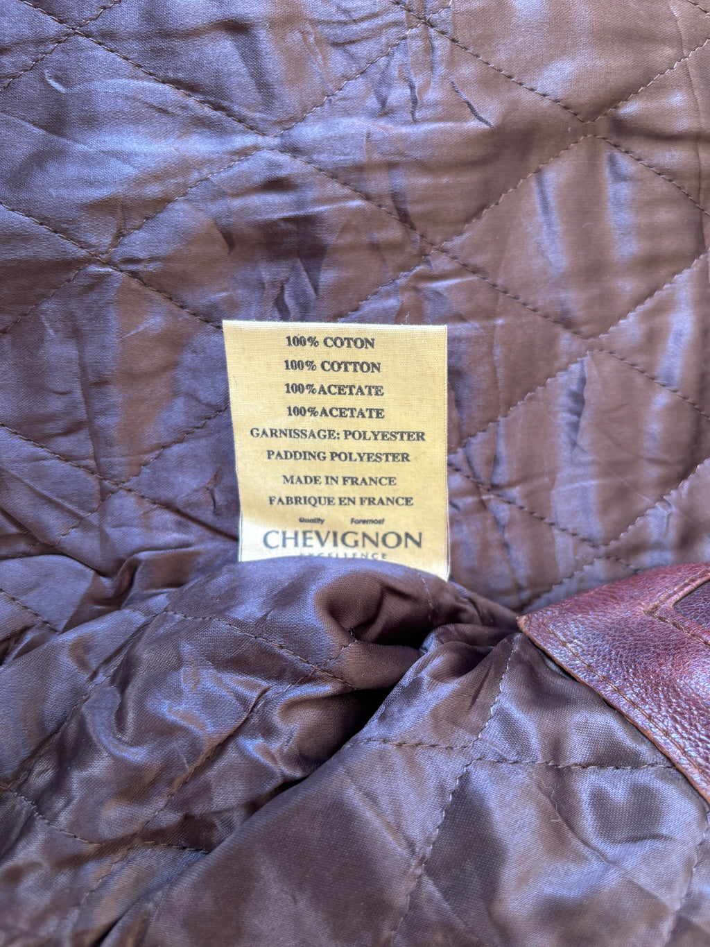 Giacca Bomber in Pelle Chevignon “World Traveler” Vintage Anni ’80