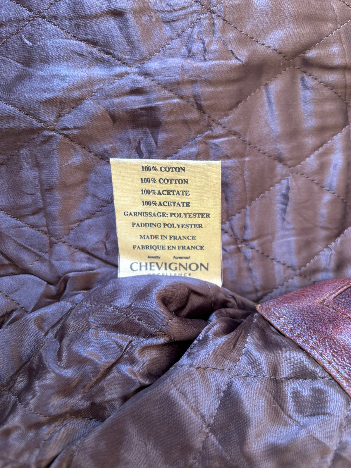 Giacca Bomber in Pelle Chevignon “World Traveler” Vintage Anni ’80