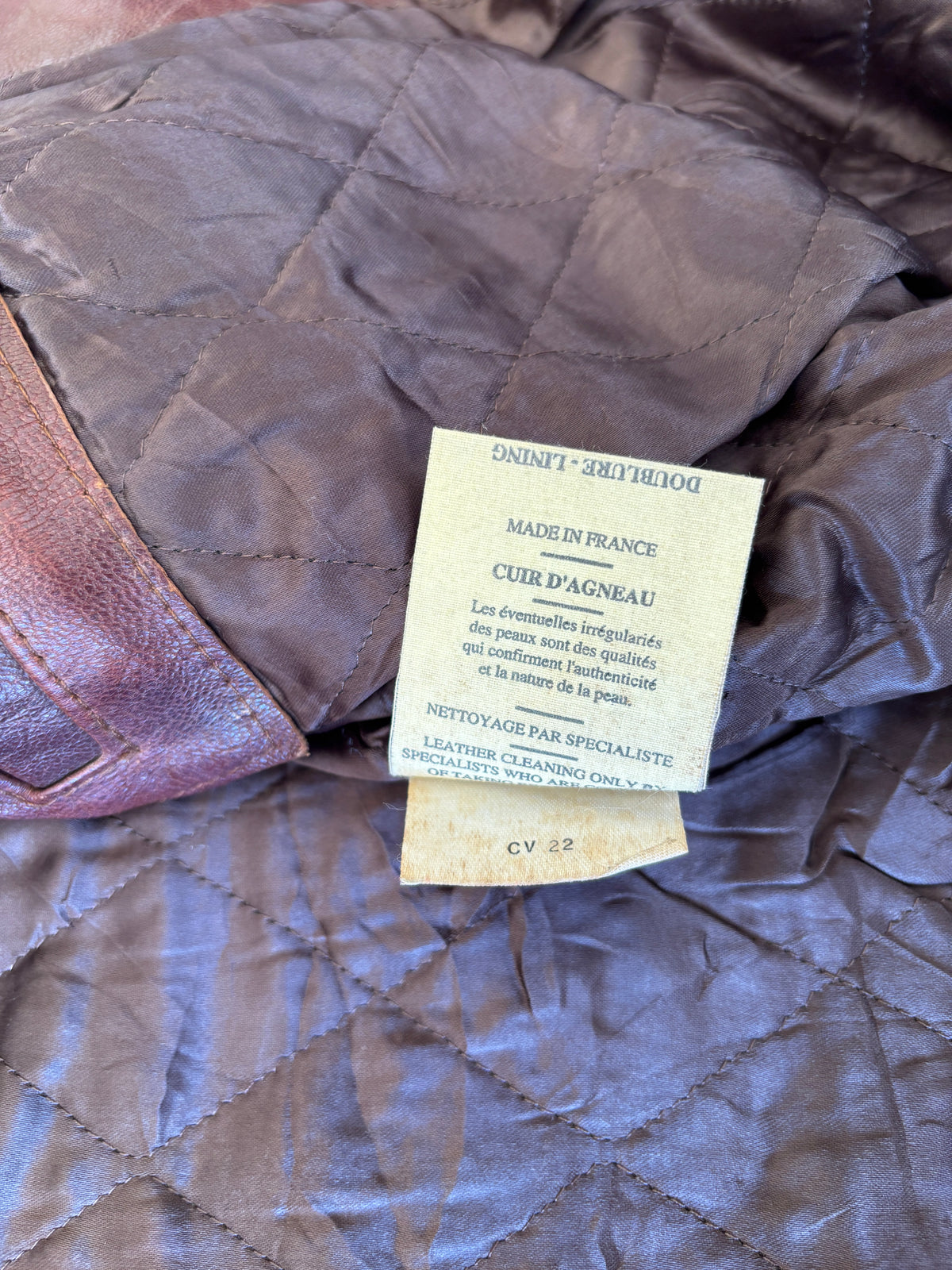 Giacca Bomber in Pelle Chevignon “World Traveler” Vintage Anni ’80
