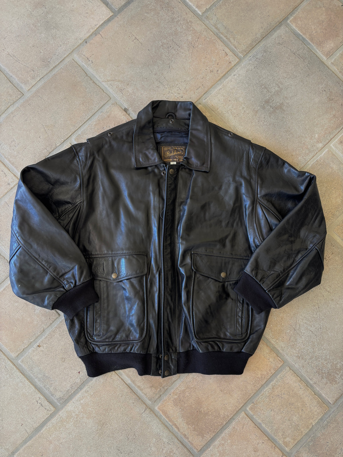 Giacca Bomber in Pelle Redskins “Type B 32” Vintage Anni ’90