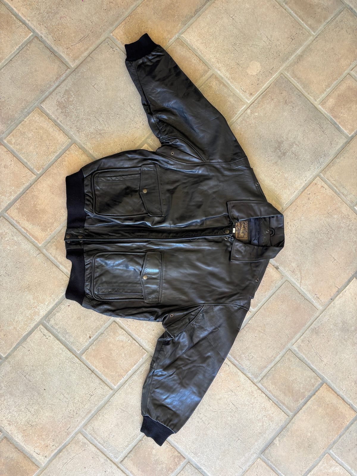 Giacca Bomber in Pelle Redskins “Type B 32” Vintage Anni ’90
