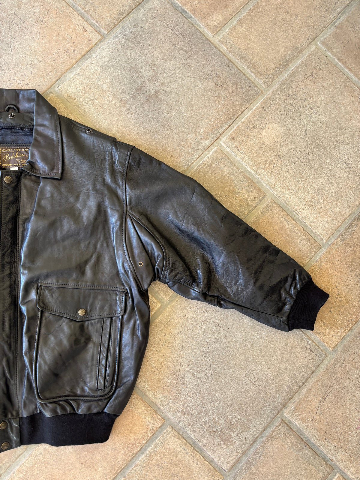 Giacca Bomber in Pelle Redskins “Type B 32” Vintage Anni ’90