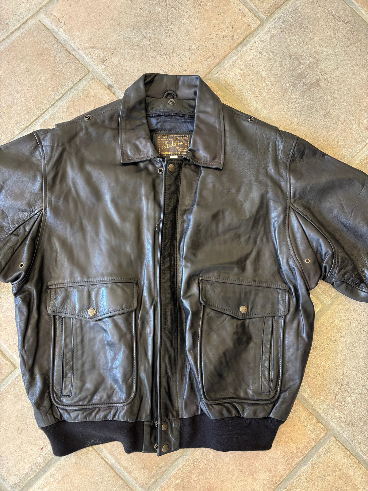 Giacca Bomber in Pelle Redskins “Type B 32” Vintage Anni ’90