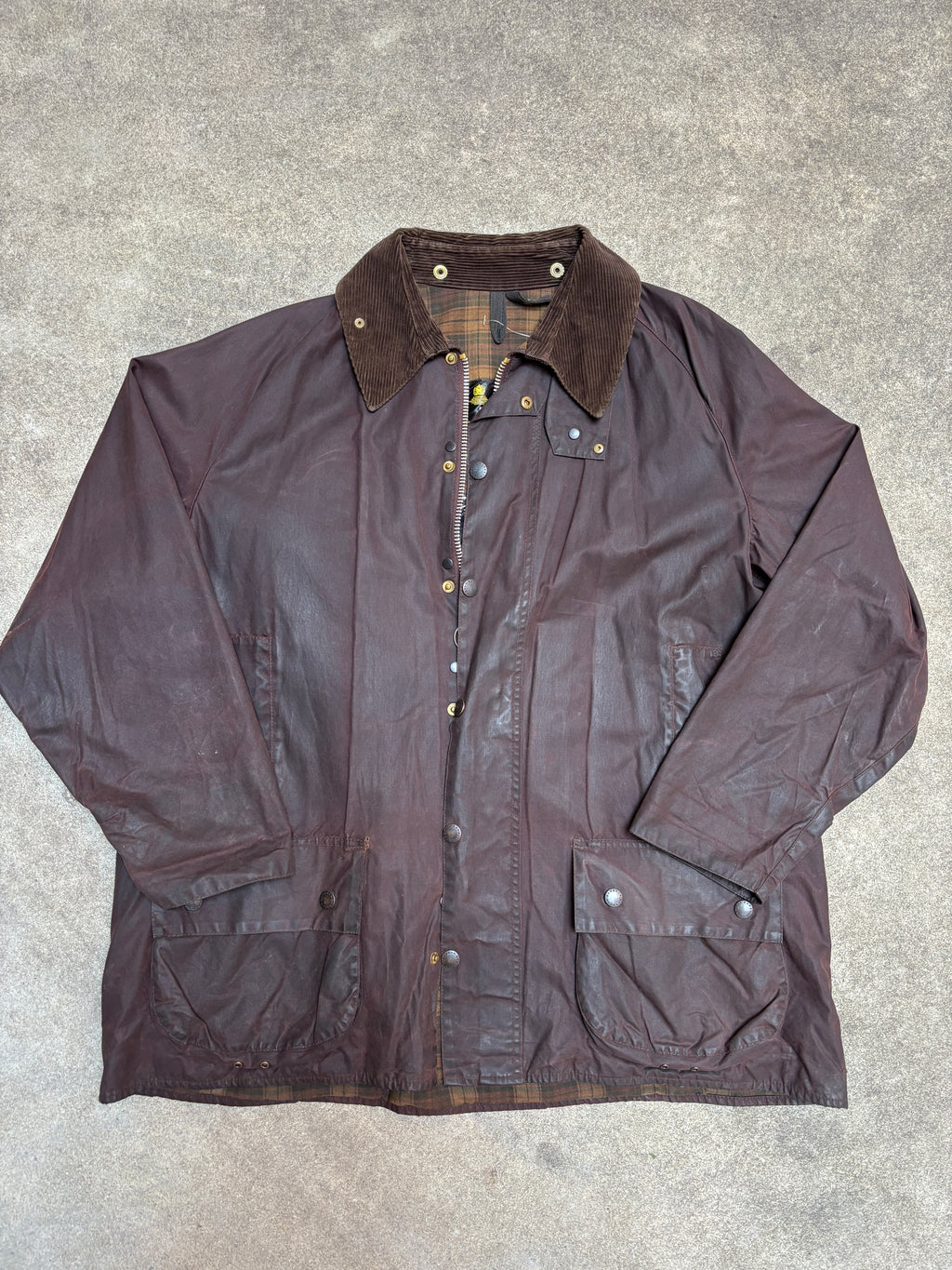Vintage 2000s Barbour Beaufort C48 Waxed Jacket Rustic Brown Made in England
