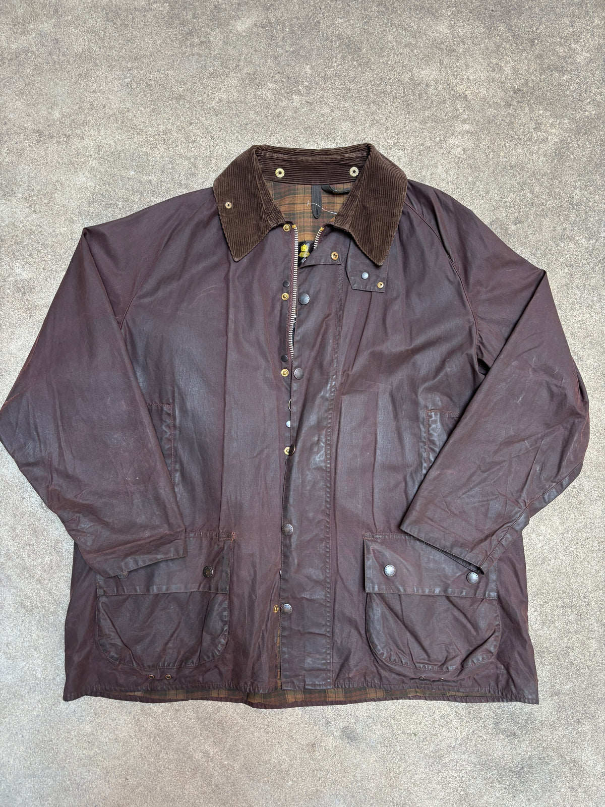Vintage 2000s Barbour Beaufort C48 Waxed Jacket Rustic Brown Made in England