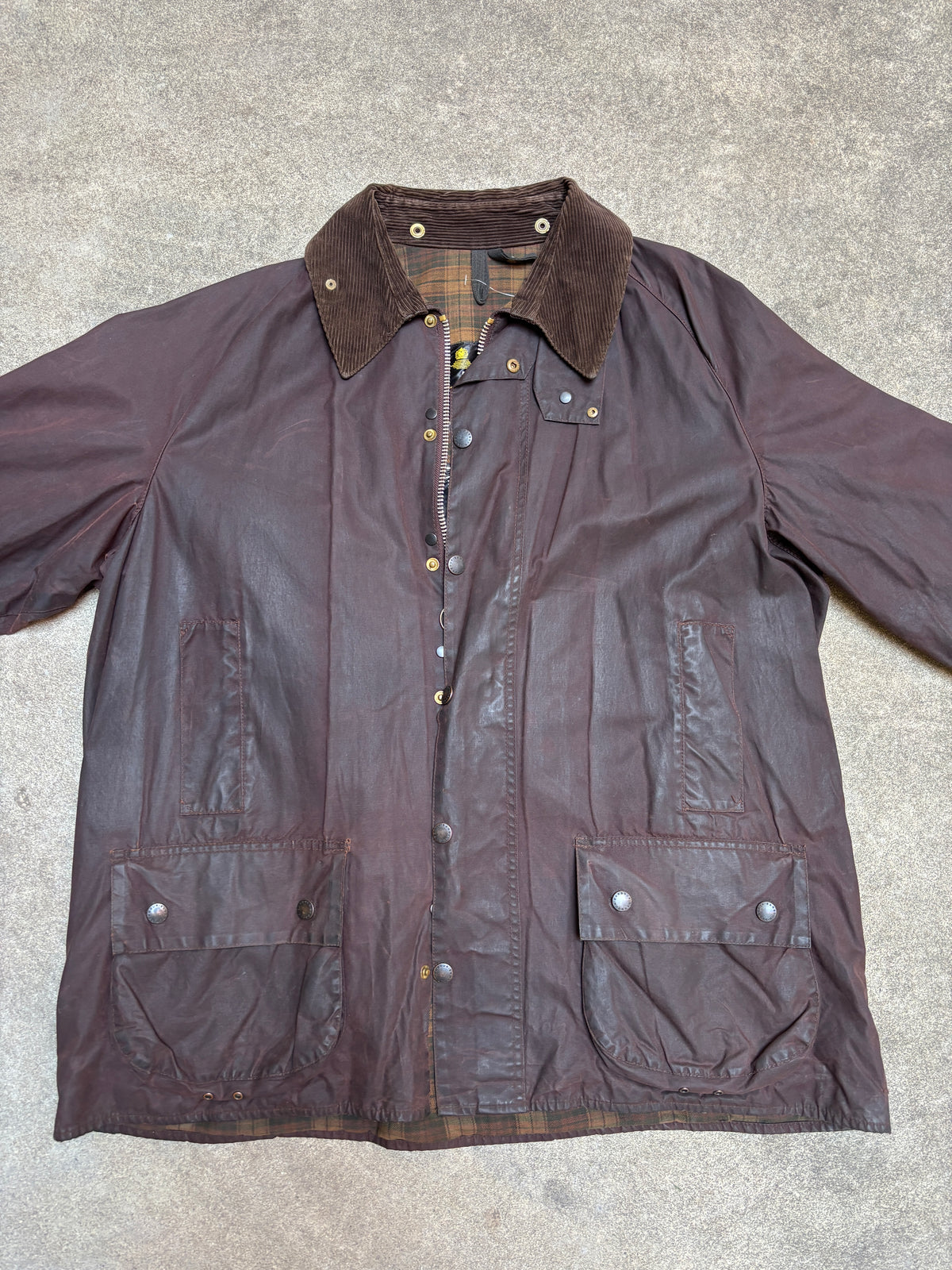 Vintage 2000s Barbour Beaufort C48 Waxed Jacket Rustic Brown Made in England