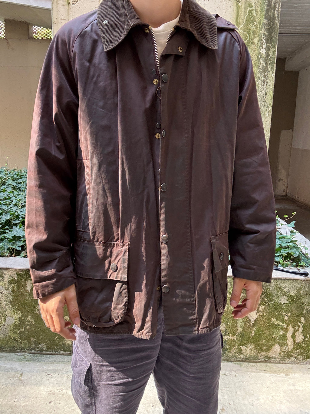 Vintage 2000s Barbour Beaufort C48 Waxed Jacket Rustic Brown Made in England
