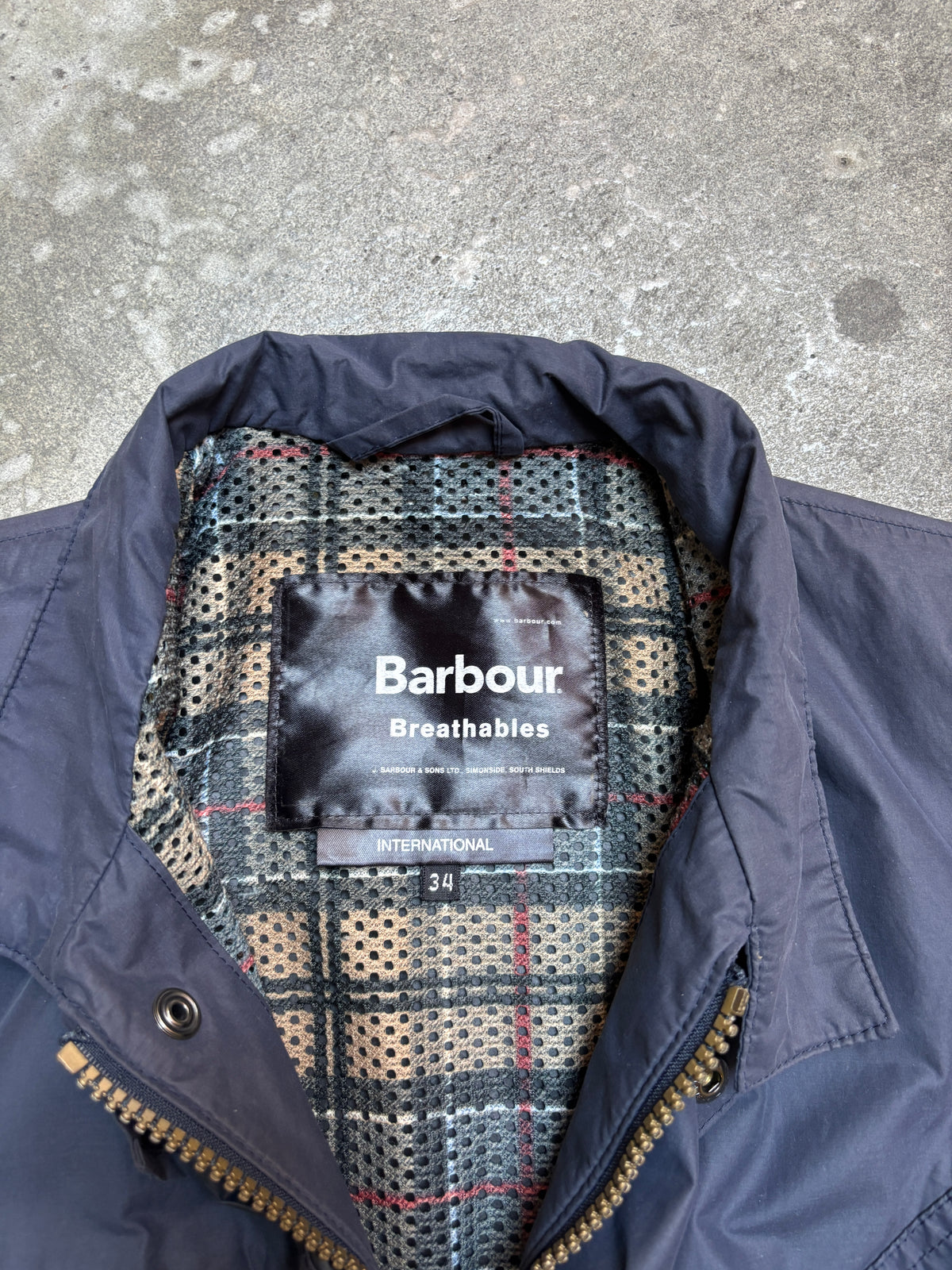 Modern 2004 Barbour International Cracked Wax Biker Jacket Navy Blue 34 A1244