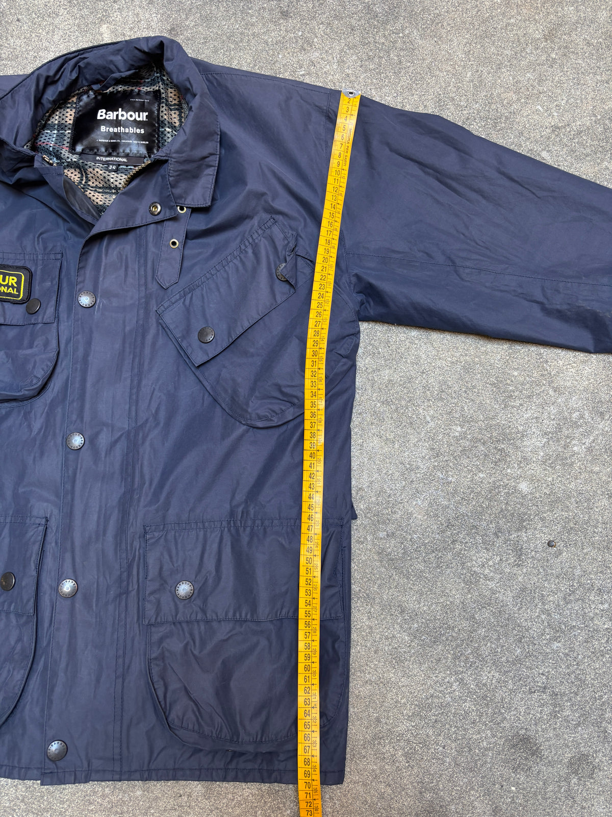 Modern 2004 Barbour International Cracked Wax Biker Jacket Navy Blue 34 A1244