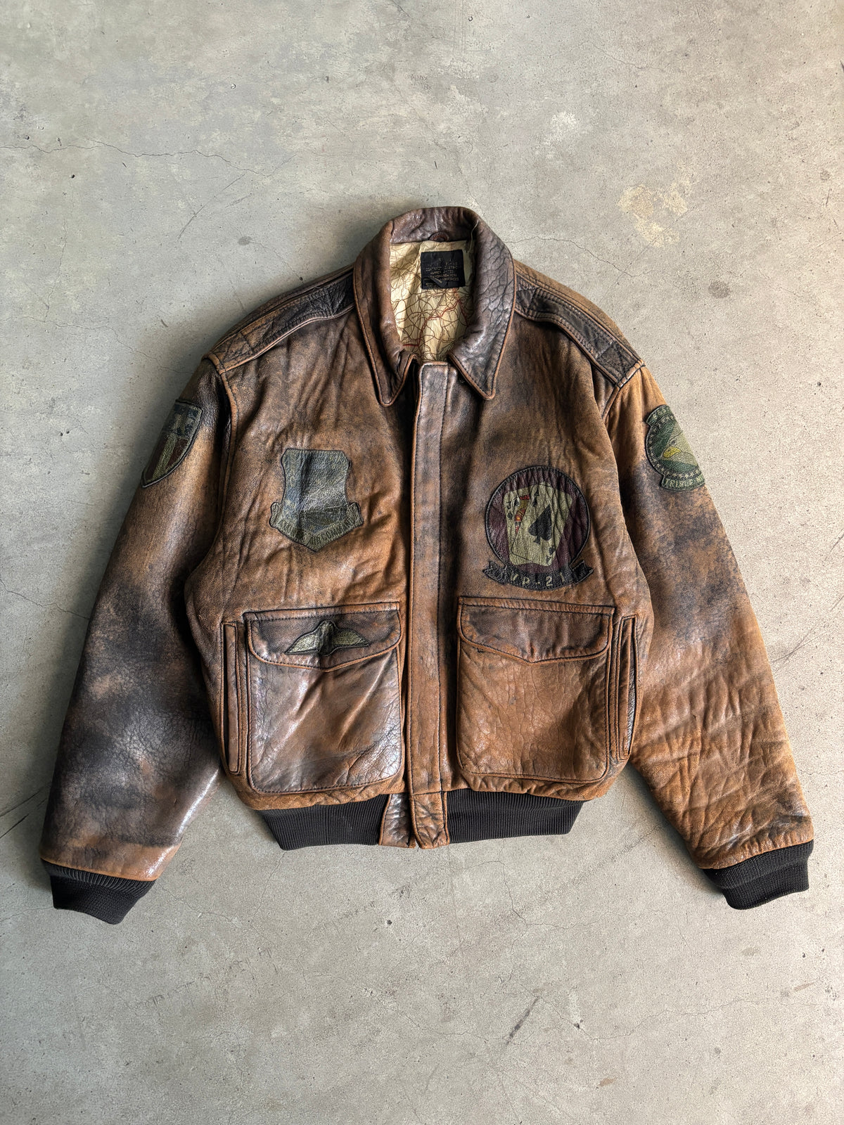 Vintage 1980s Avirex A-2 Leather Flight Jacket WWII