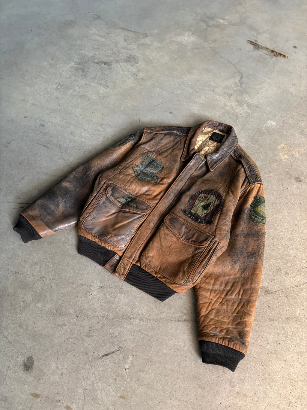 Vintage 1980s Avirex A-2 Leather Flight Jacket WWII