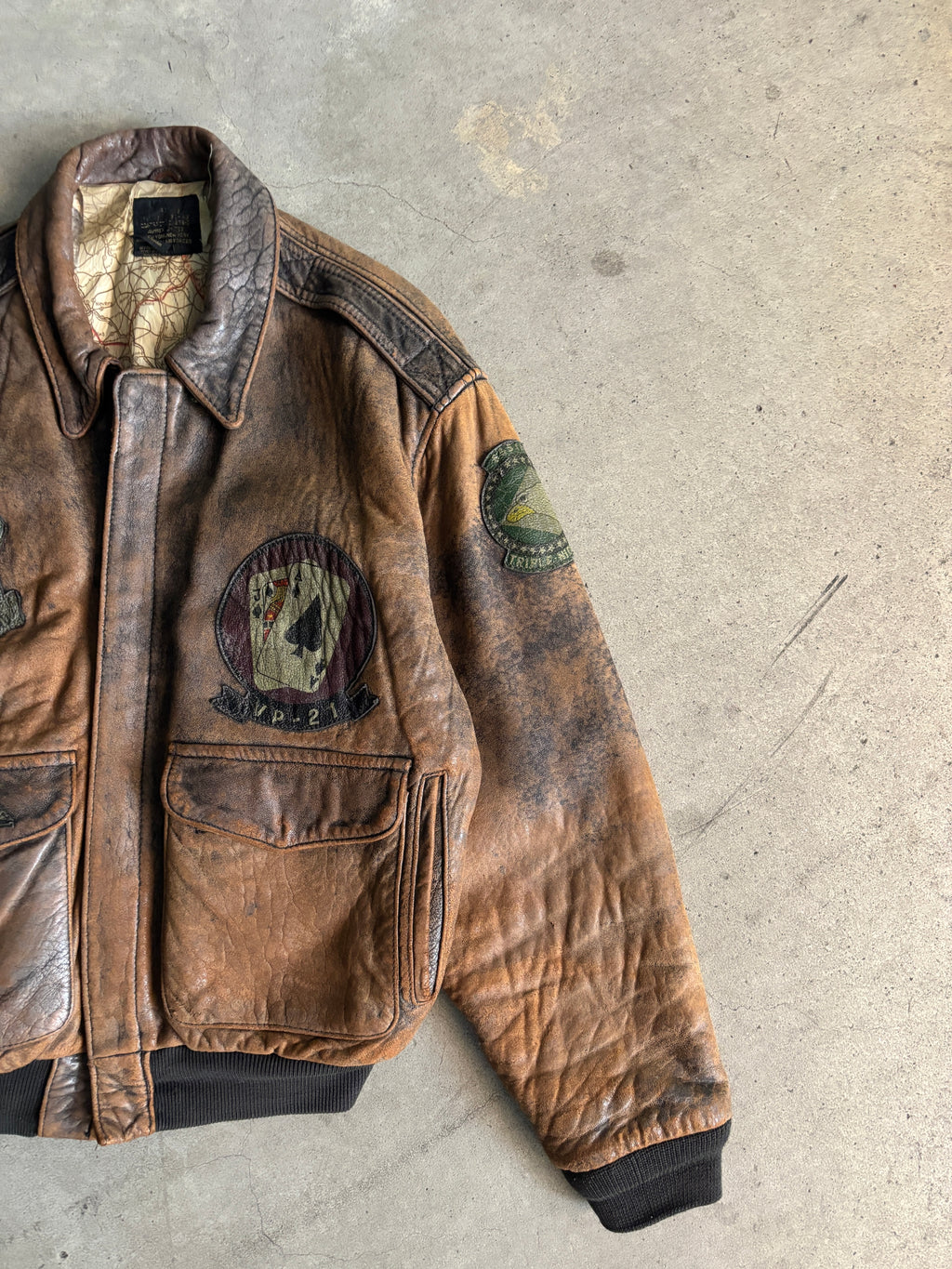 Vintage 1980s Avirex A-2 Leather Flight Jacket WWII