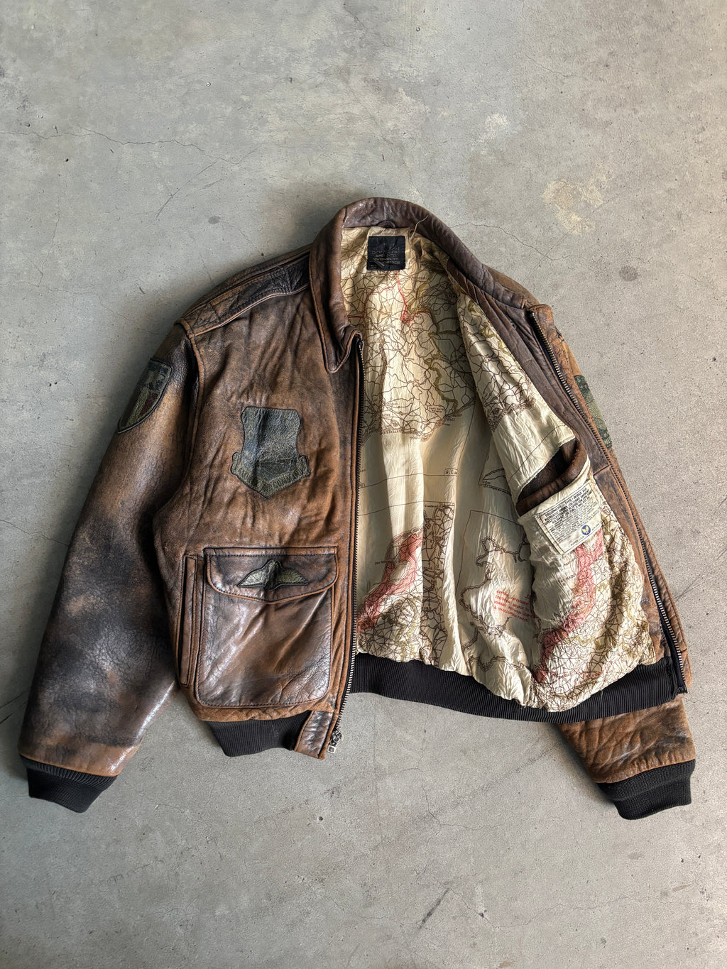 Vintage 1980s Avirex A-2 Leather Flight Jacket WWII