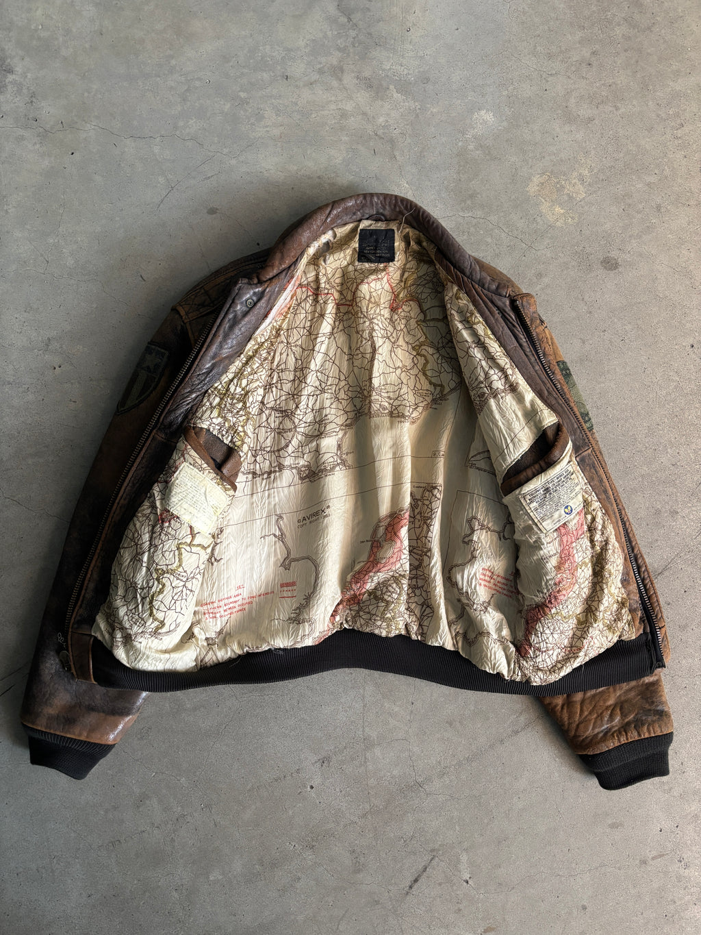 Vintage 1980s Avirex A-2 Leather Flight Jacket WWII