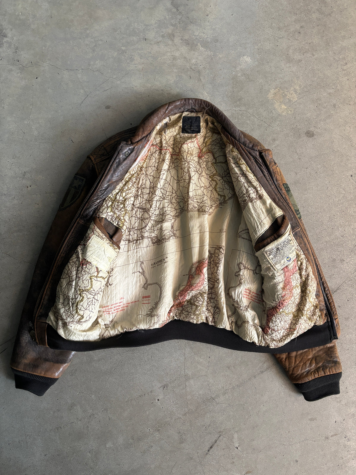 Vintage 1980s Avirex A-2 Leather Flight Jacket WWII