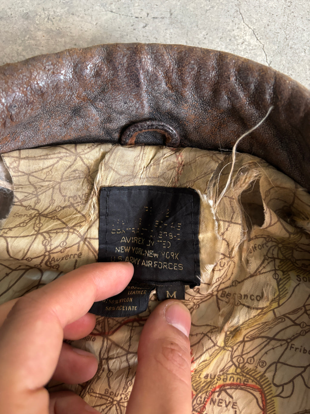 Vintage 1980s Avirex A-2 Leather Flight Jacket WWII
