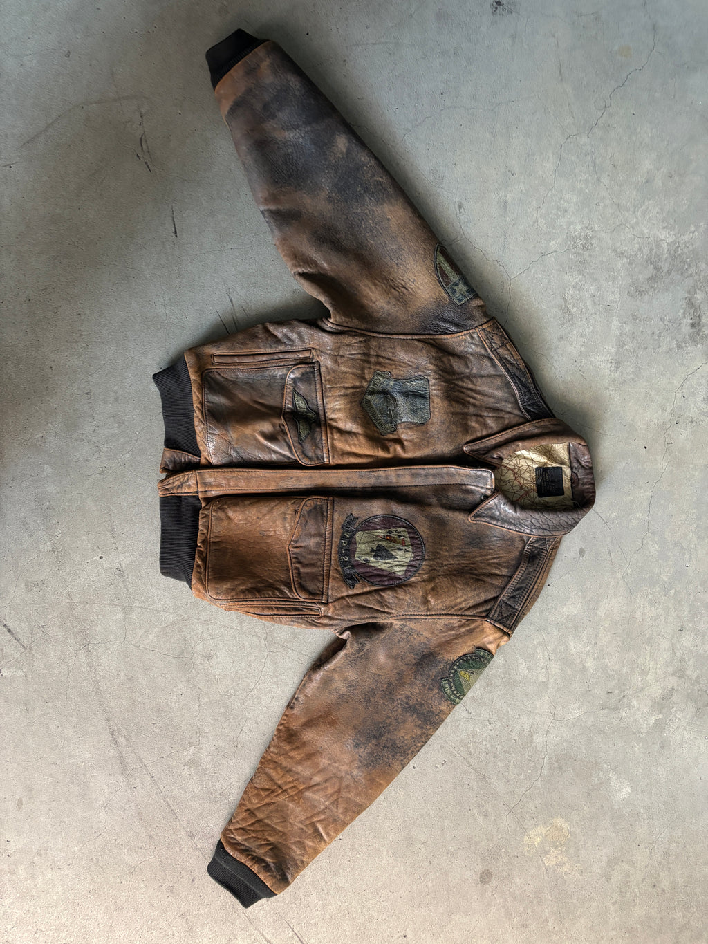 Vintage 1980s Avirex A-2 Leather Flight Jacket WWII