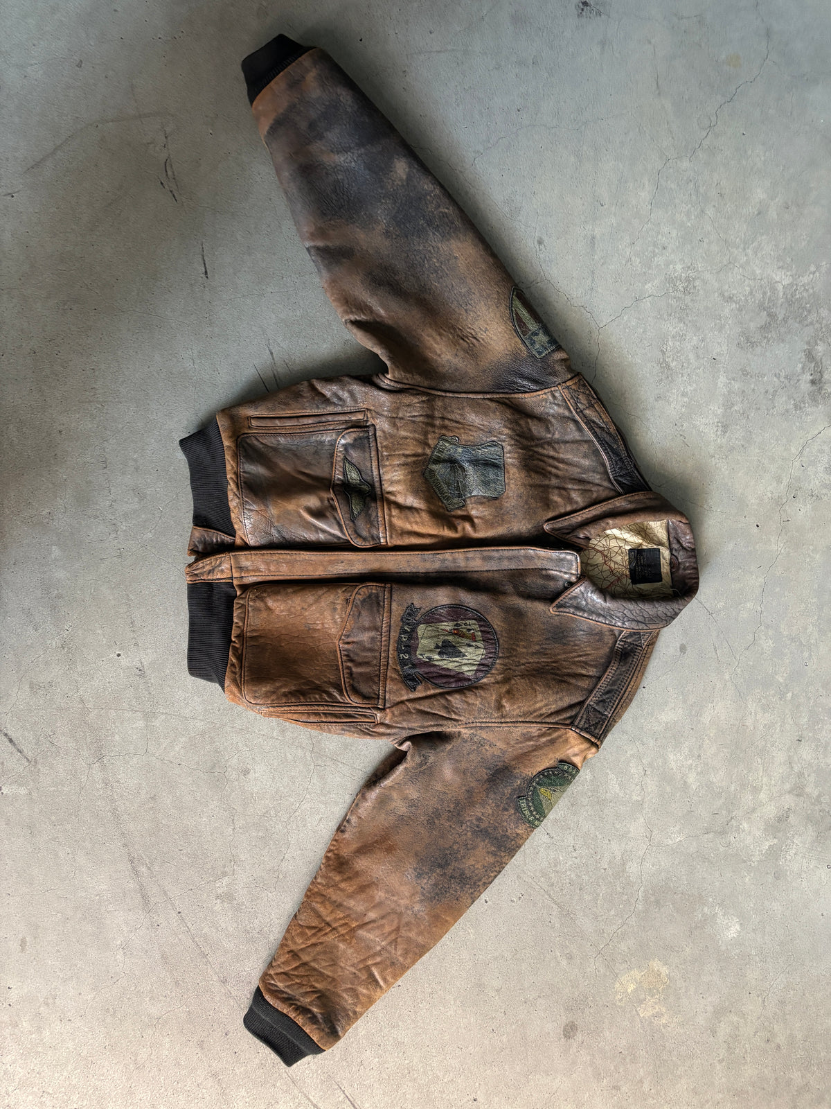 Vintage 1980s Avirex A-2 Leather Flight Jacket WWII