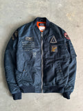Schott NYC MA-1 Bomber Flight Jacket Navy Blue