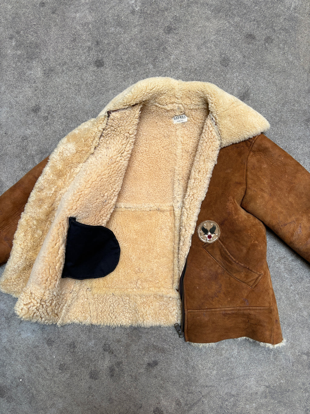 Lauren Ralph Lauren B-3 Shearling Leather Flight Jacket USAAF Aviation 2000s Woman