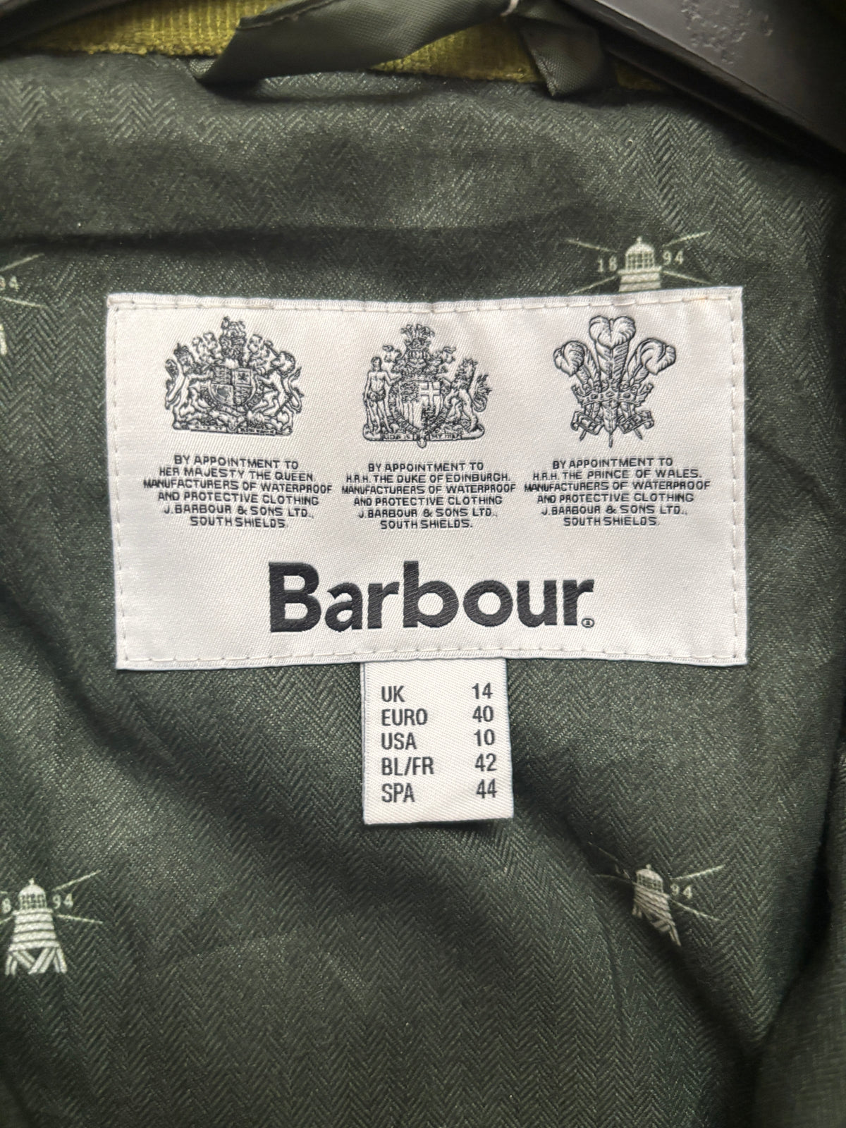 Barbour 00' Olive Green Waxed