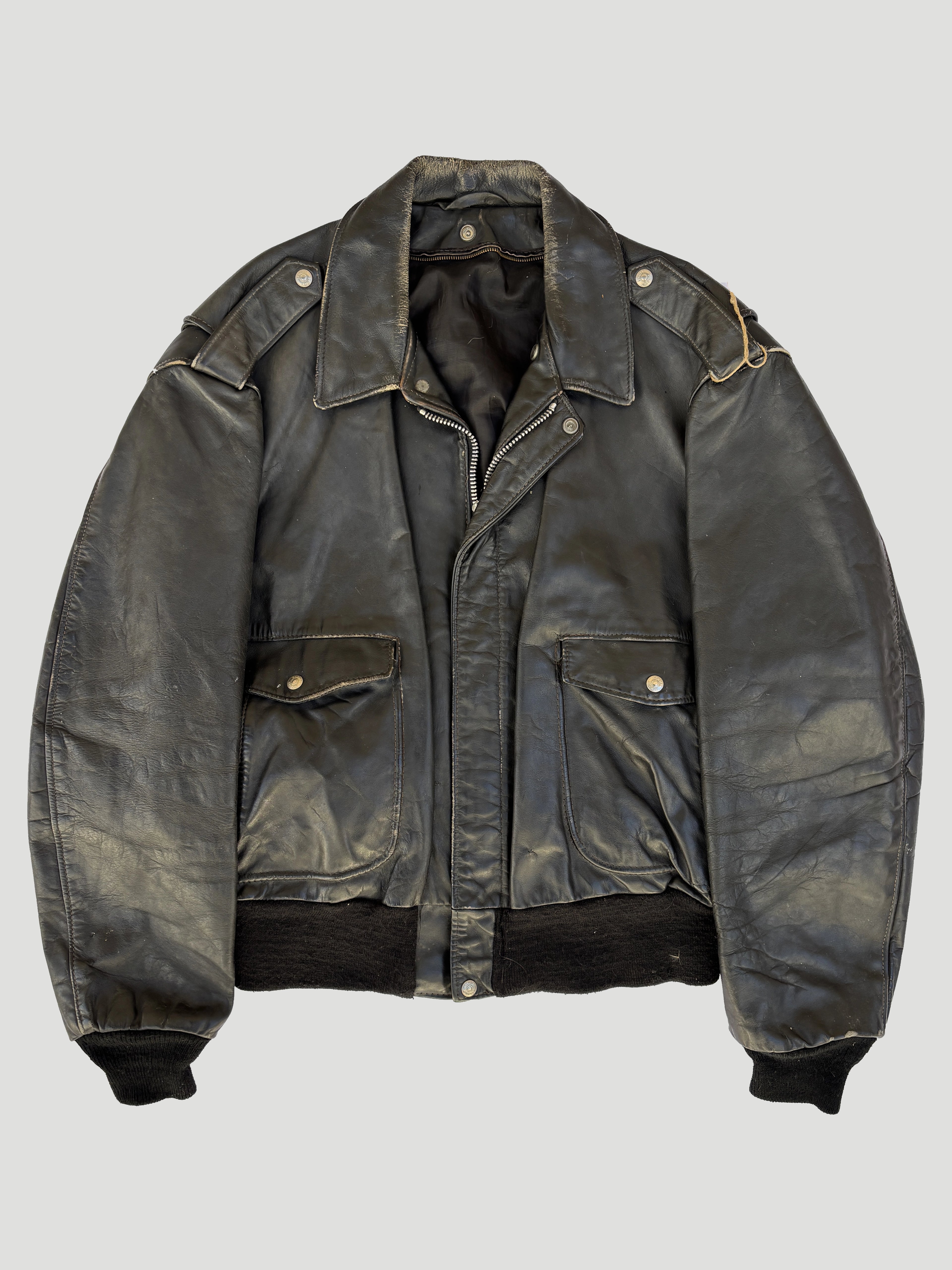 Giacca in Pelle Schott NYC - Type A-2 Flight Jacket Vintage Made in USA nero (L)