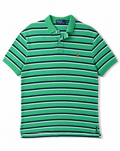 Polo RL A Righe Verde L - Flat White